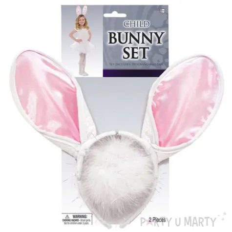 zestaw kroliczek bialy amscan