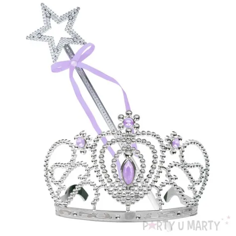 zestaw ksiezniczka diadem rozdzka fioletowy arpex