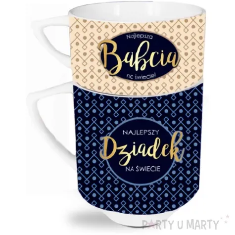 zestaw kubek filizanka dla najlepszej babci i dziadka bgtech 200 350 ml