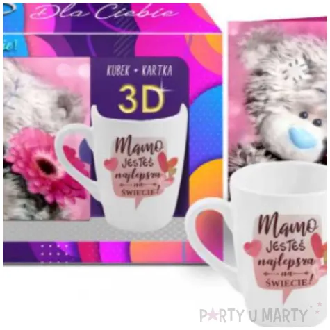 zestaw kubek kartka 3d mamo jestes najlepsza na swiecie bgtech 300 ml