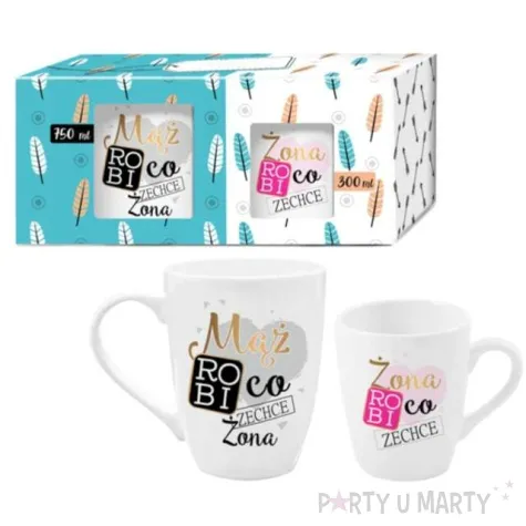 zestaw kubkow ona robi co zechce on robi co zechce zona bgtech 750 ml i 300 ml 2 szt