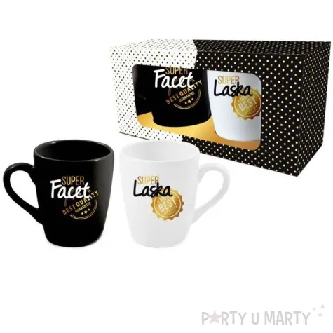 zestaw kubkow super facet super laska bialo czarny bgtech 300 ml