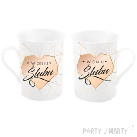 zestaw kubkow w dniu slubu bialo zloty bgtech 290 ml