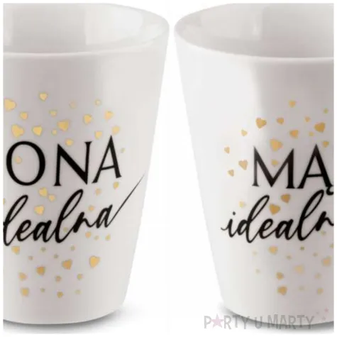 zestaw kubkow zona idealna maz idealny bialo zloty bgtech 300 ml