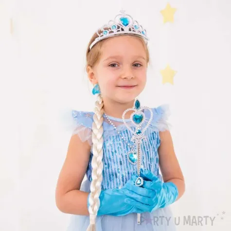 zestaw mala ksiezniczka komplet akcesoriow blekitny partypal 8 szt