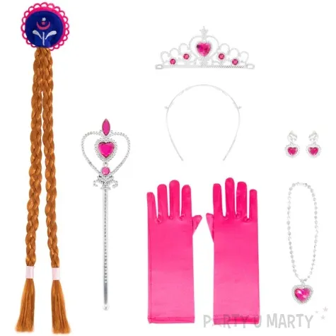 zestaw mala ksiezniczka komplet akcesoriow rozowy partypal 8 szt