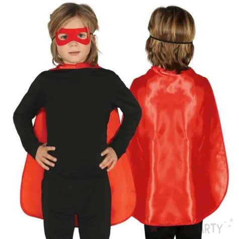 zestaw maly superbohater maska peleryna czerwony kraszek
