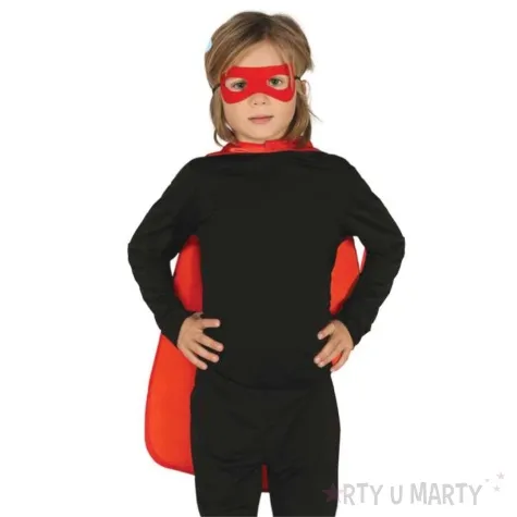 zestaw maly superbohater maska peleryna czerwony kraszek