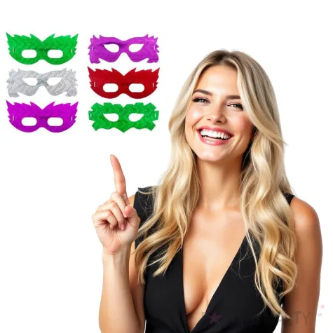 zestaw maski karnawalowe holo mix godan 6 szt