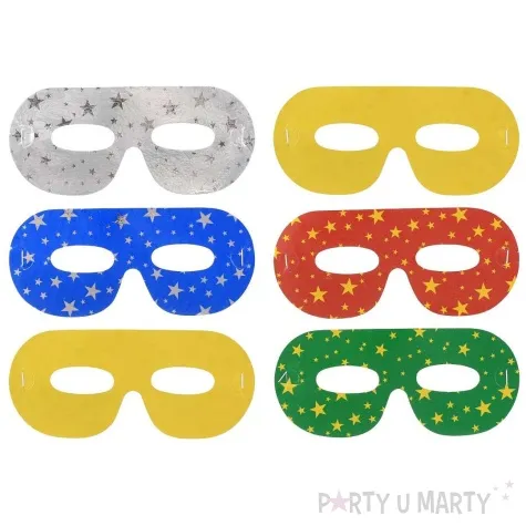 zestaw maski karnawalowe metalik mix godan 6 szt