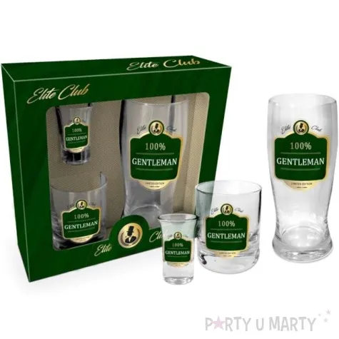 zestaw naczyn 2 szklanki i kieliszek gentleman bgtech 3 sztuki