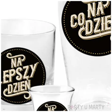 zestaw naczyn 2 szklanki i kieliszek na lepszy na gorszy na kazdy dzien bgtech 3 szt