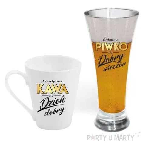 zestaw naczyn kubek i mala szklanka do piwa bgtech