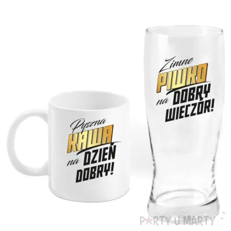 zestaw naczyn kubek i szklanka do piwa bgtech