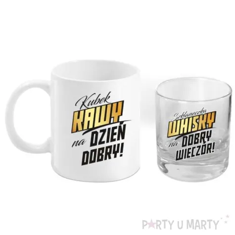 zestaw naczyn kubek i szklanka do whisky bgtech