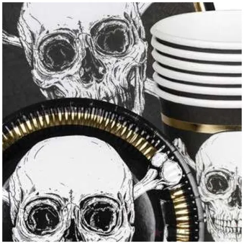 zestaw naczyn papierowych flaga piracka boland