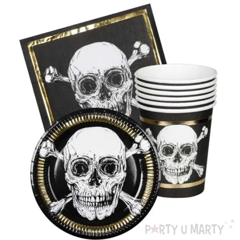 zestaw naczyn papierowych flaga piracka boland