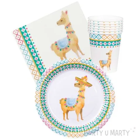 zestaw naczyn papierowych lama boland
