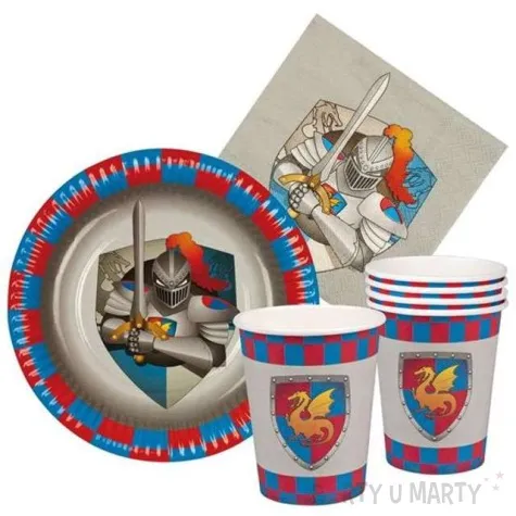 zestaw naczyn papierowych rycerze i smoki boland