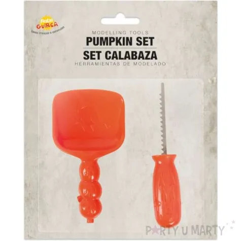 zestaw narzedzia dekoracja dyni czerwony guirca