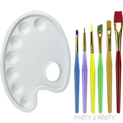 zestaw paletka do farb i pedzle titanum