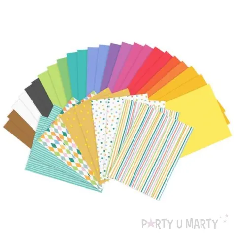zestaw papierow kolorowych wycinanka partydeco a4 34 arkusze