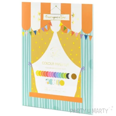 zestaw papierow kolorowych wycinanka partydeco a4 34 arkusze