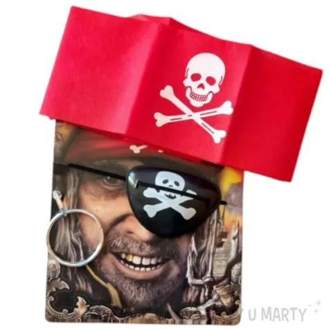 zestaw pirat chusta opaska kolczyk partytino 3 szt