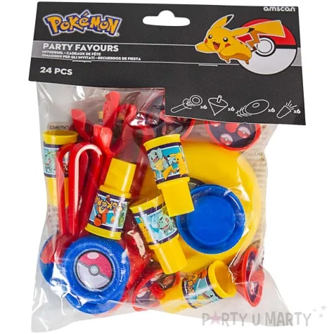zestaw pokemon frisbee baczki dyski amscan 24 szt