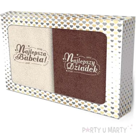 zestaw prezentowy reczniki najlepszy dziadek i babcia bgtech 50 x 100 cm 2 szt
