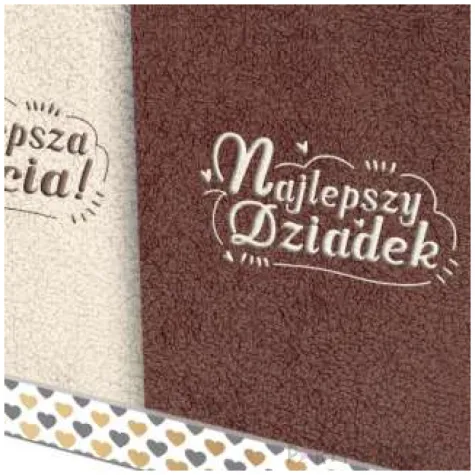 zestaw prezentowy reczniki najlepszy dziadek i babcia bgtech 50 x 100 cm 2 szt