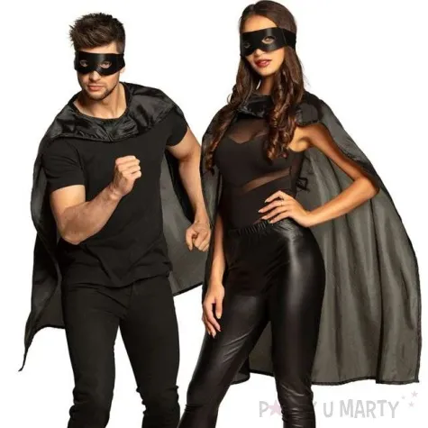 zestaw superbohater maska peleryna czarny boland