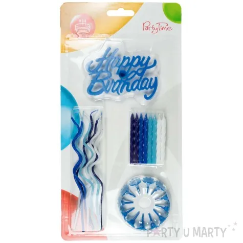 zestaw swieczki urodzinowe niebieskie arpex 37 szt