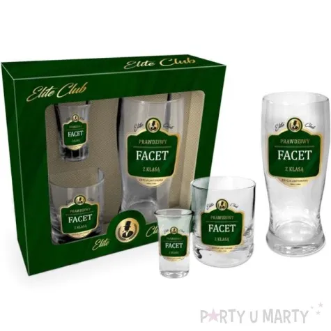 zestaw szklanek prawdziwy facet przezroczyste bgtech 3 sztuki