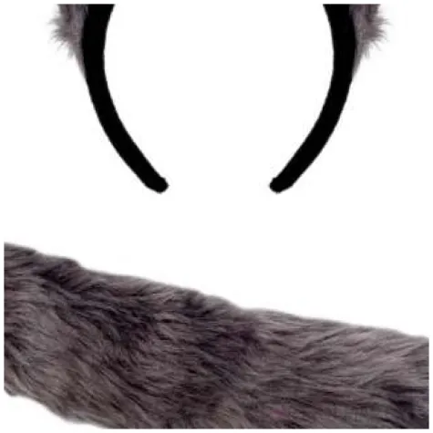 zestaw wilk opaska ogon szary kraszek