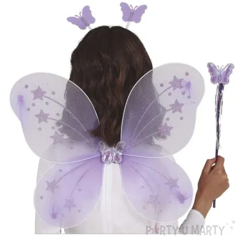 zestaw wrozka rozdzka opaska skrzydla fioletowy guirca