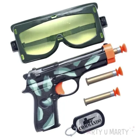 zestaw zolnierz pistolet gogle naboje niesmiertelnik smiffys 6 szt