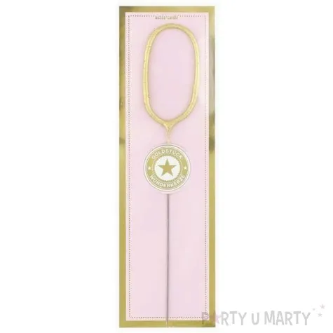 zimne ognie cyfra 0 zlota wondercandle 18 cm