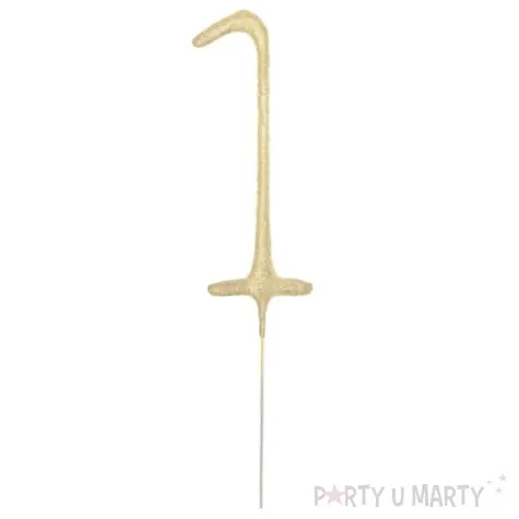 zimne ognie cyfra 1 zlota partypal 16 cm