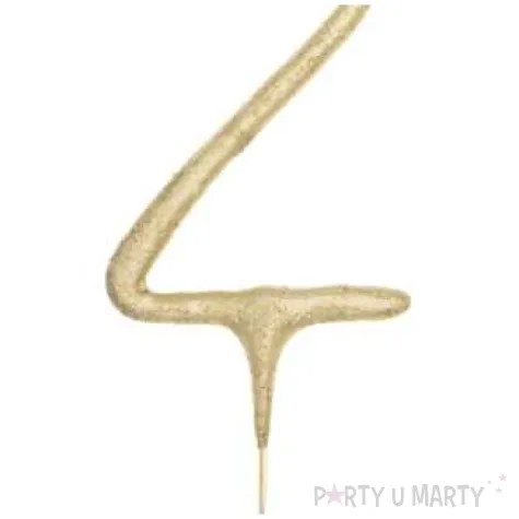 zimne ognie cyfra 2 zlota partypal 16 cm