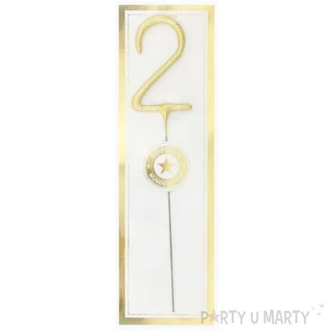 zimne ognie cyfra 2 zlota wondercandle 18 cm