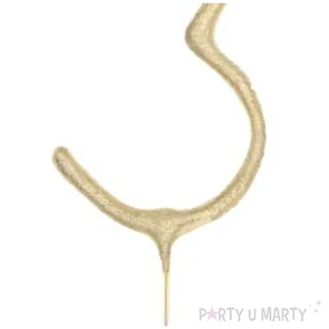 zimne ognie cyfra 3 zlota partypal 16 cm