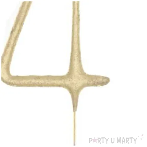 zimne ognie cyfra 4 zlota partypal 16 cm