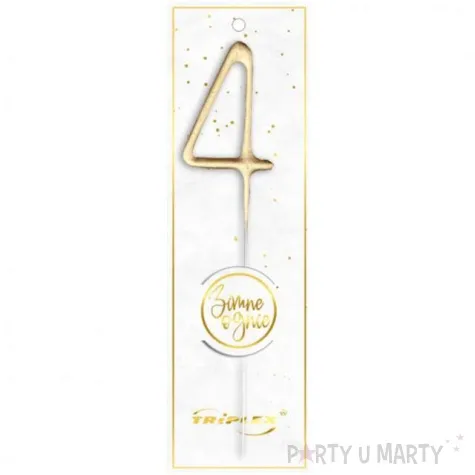 zimne ognie cyfra 4 zlota triplex 17 5 cm