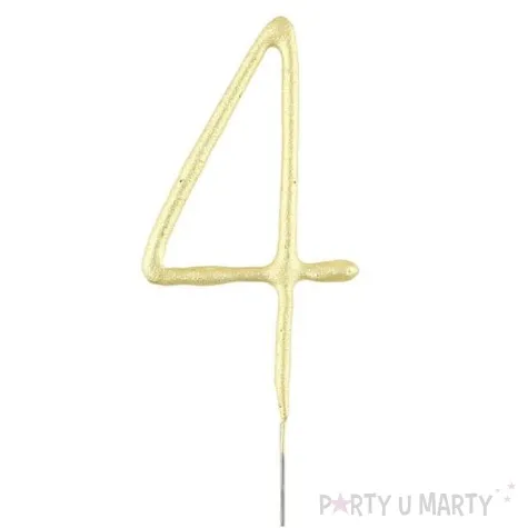 zimne ognie cyfra 4 zlota wondercandle 18 cm