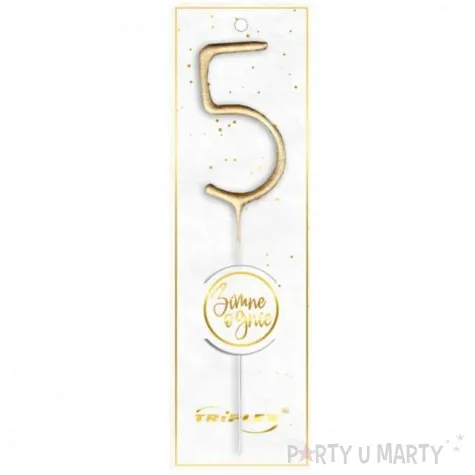 zimne ognie cyfra 5 zlota triplex 17 5 cm