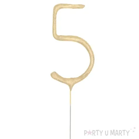 zimne ognie cyfra 5 zlota triplex 17 5 cm