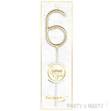 zimne ognie cyfra 6 zlota triplex 17 5 cm