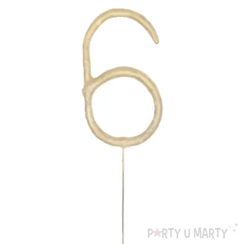 zimne ognie cyfra 6 zlota triplex 17 5 cm