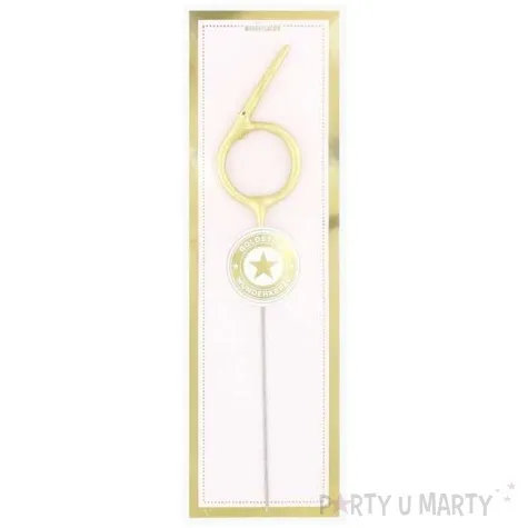 zimne ognie cyfra 6 zlota wondercandle 18 cm